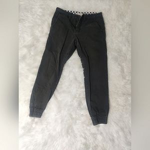 Vans chino gray green fitted cuff checkard lined pants size 30